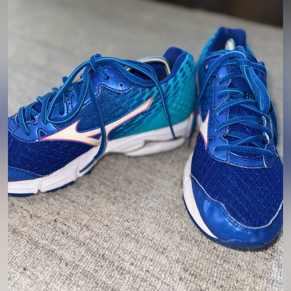 Mizuno Wave Rider 19 Women's Orange & Blue Running Shoe Size  9.8 - Picture 6 of 6